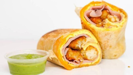 Ham, Egg Cheddar Breakfast Burrito