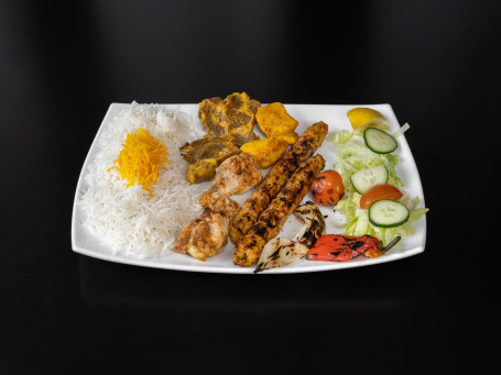 Mixed Grill Plate With Special Basmati Rice طبق مشاوي مشكَل مع الأرز