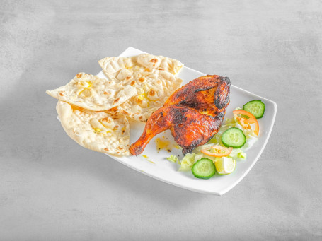 Grilled Chicken Half With Naan مشوى دجاج نصف مع تندوري نان خبزالتنور