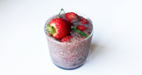 Aardbei Citroen Basilicum Chia Pudding