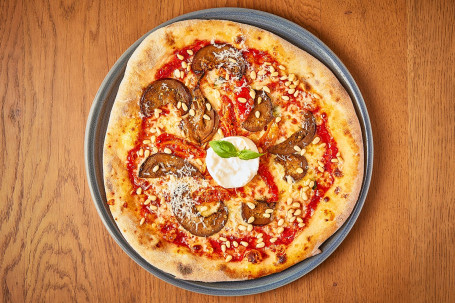 Nieuwe Geroosterde Aubergine, Burrata Basilicum Pizza (V)