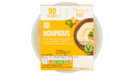 Co-Op Houmous Met Verlaagd Vetgehalte 200G