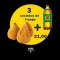 3 coxinhas de frango guarana 1l