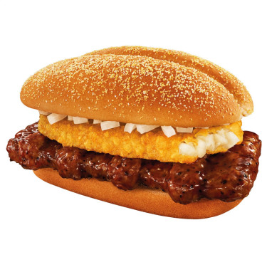 Beef N Hash Brown Burger Huáng Jīn Cuì Shǔ Niú Bǎo