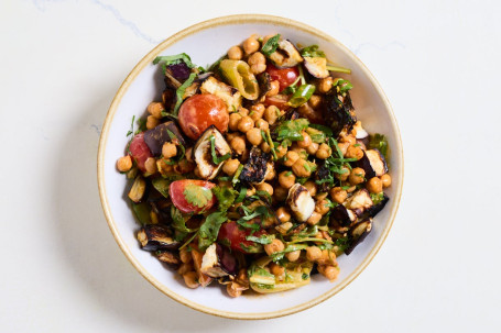 Extra Tahini Aubergine Chickpea Salad