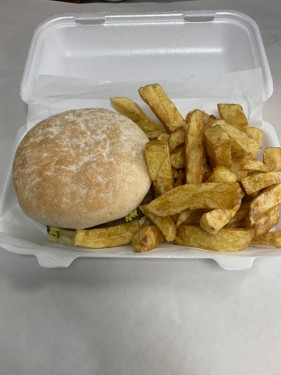 Quarter Pound Beef Burger And Chips