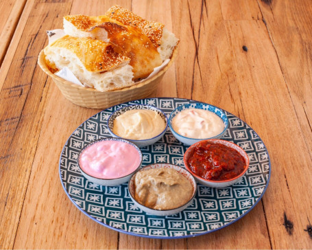 Mix Dip Platter (3 Dips, Turkish Bread)