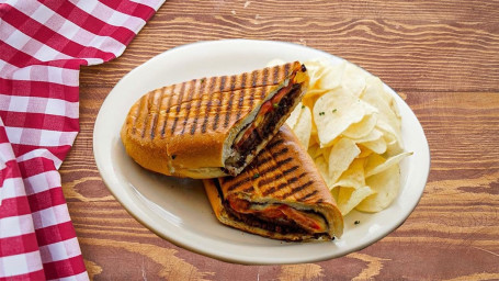 Crushed Beans, Beef, Cheese Tomato Sandwich